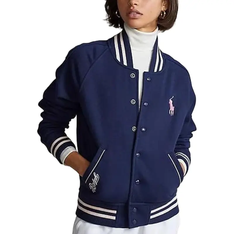 Polo Ralph Lauren FW22 Baseball Jacket Women's Navy Blue-1