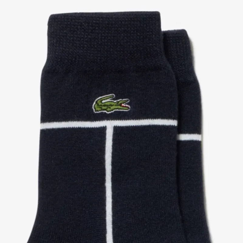 LACOSTE Mid Calf Socks Men's 1 Pack Marine Blue-1