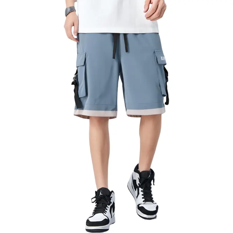 HLA JEANS Casual Shorts Men's Blue And Gray Inlay 17-3
