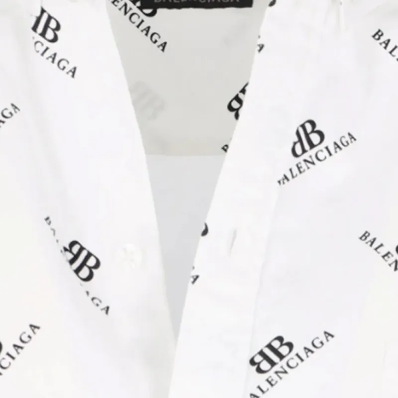 Balenciaga Allover Bb Logo Printed Long Sleeved Shirt-6