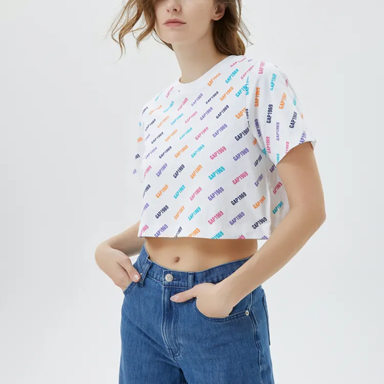 GAP SS23 Crop Tops Women's White-3
