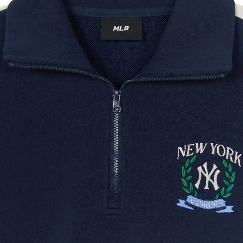 MLB New York Yankees Varsity SPORT IVE TRACK Sweatshirt Women's Marine Blue-5