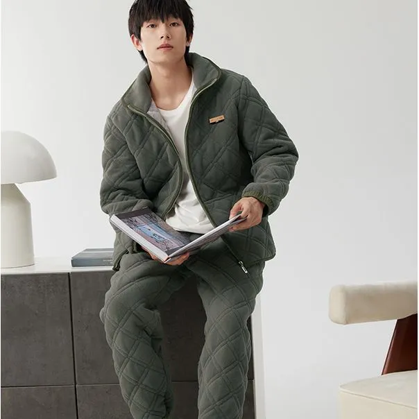 Floating light islands Men Pajama Sets-4