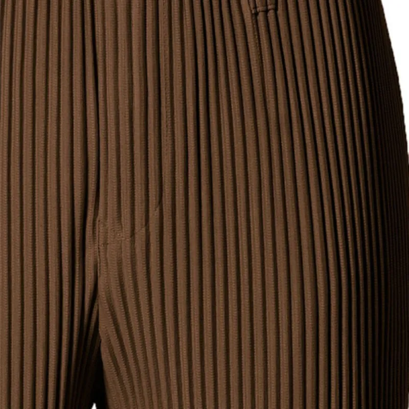 Homme Plissé Issey Miyake SS21 Casual Pants Unisex Tan-3