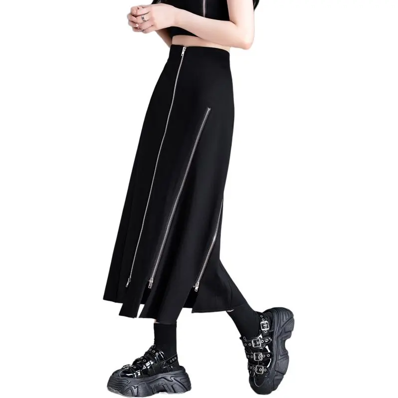 You Cow Me Pants Casual Long Skirts Women's Black-5