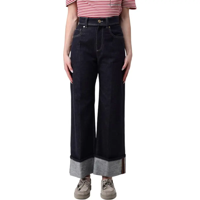 Brunello Cucinelli High Waisted Turn Up Brim Jeans-2