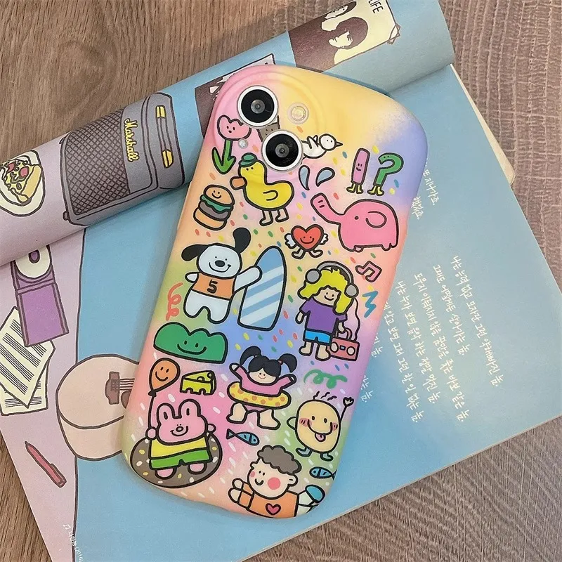 Wei Xin TPU Material Super Cute Animal Gradient Phone Cases Compatible With IPhone 16/15 Pro Max/Apple 13/14 Pro/Max-3
