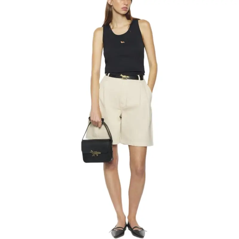 Maison Kitsune Fox Motif Sleeveless Ribbed Tank Top-3