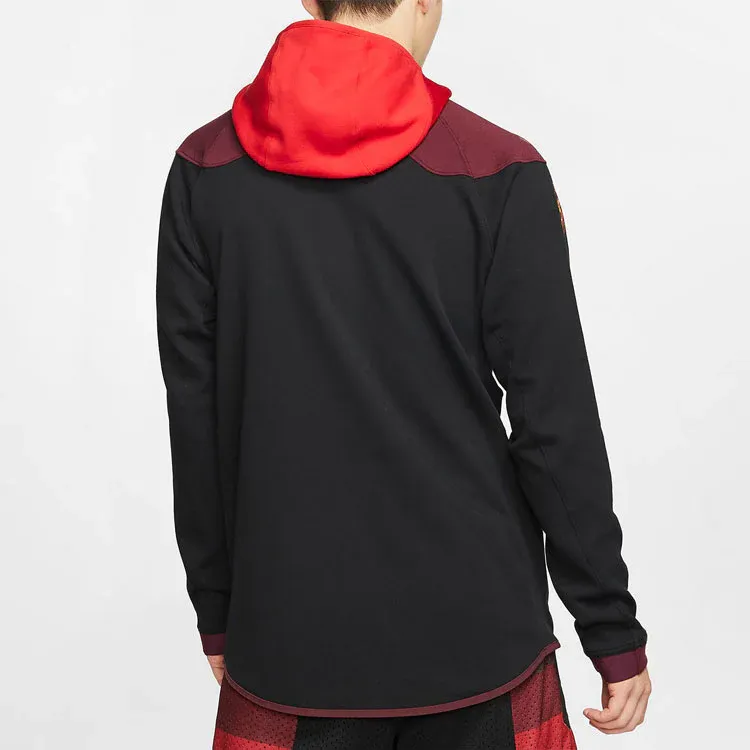 Nike X CLOT NRG GE Hoodie Black/Uni Red/Dark Maroon-3