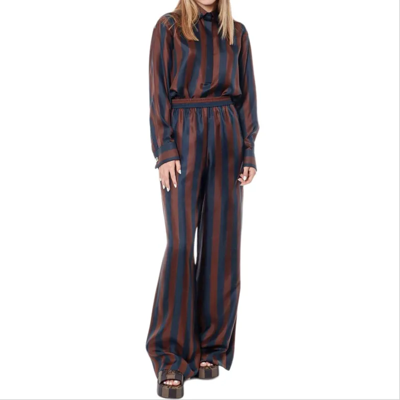FENDI Striped Wide Leg Pants-2