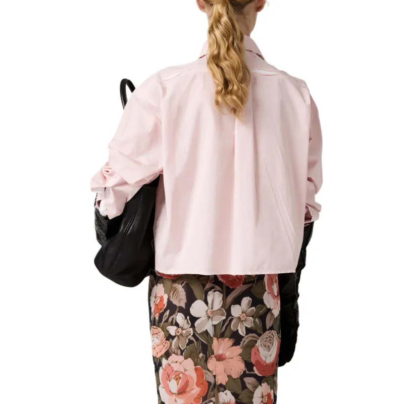MIU MIU Logo Embroidered Button Up Shirt-3