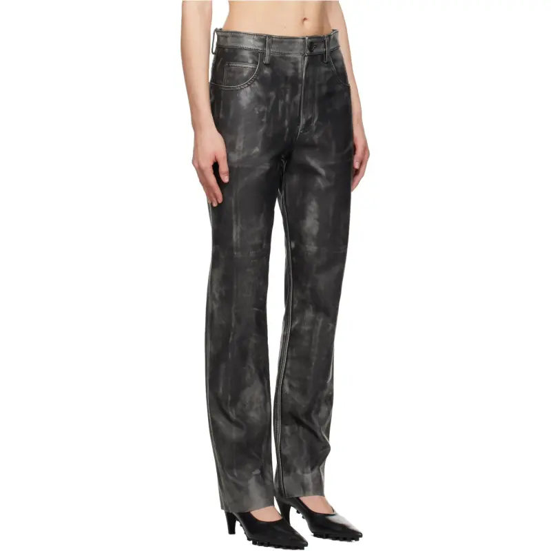 MARNI Leather Pants Women's Black-2