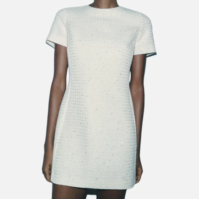 ZARA ZW Series Short Sleeved Dresses Women's White-2