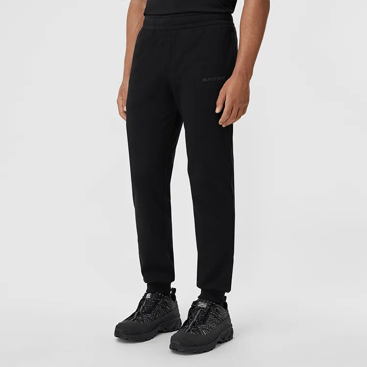 Burberry Logo Print Stretch Cotton Sweatpants-4