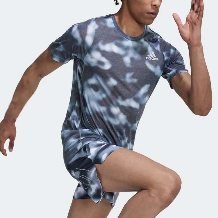 Adidas Run Icons 3 Bar Allover Print Running Tee-3