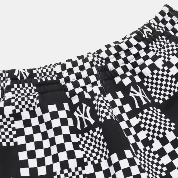 MLB Checkerboard New York Yankees Casual Shorts Unisex Charcoal Gray-2