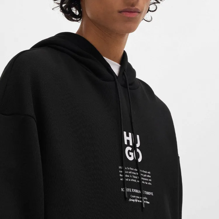 HUGO BOSS Printed Cotton Hoodie-4