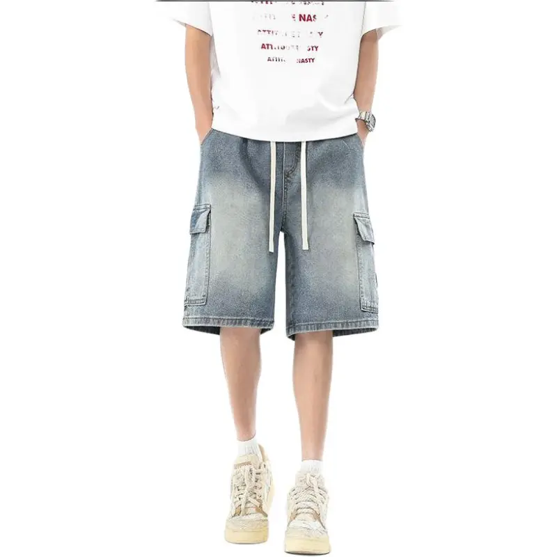 BEAR UNION Denim Shorts Unisex Dark Blue-8