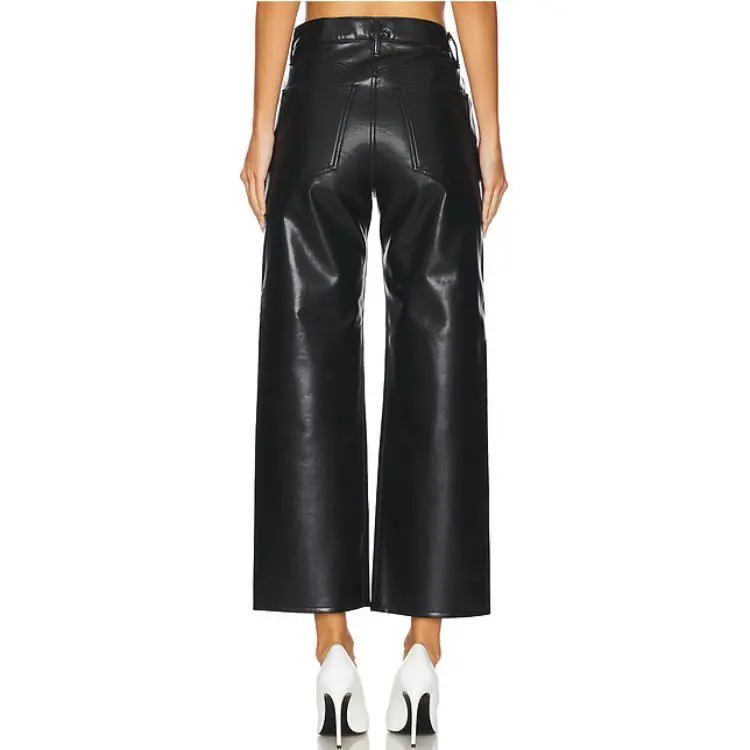 AGOLDE Leather Pants Women's Black-1