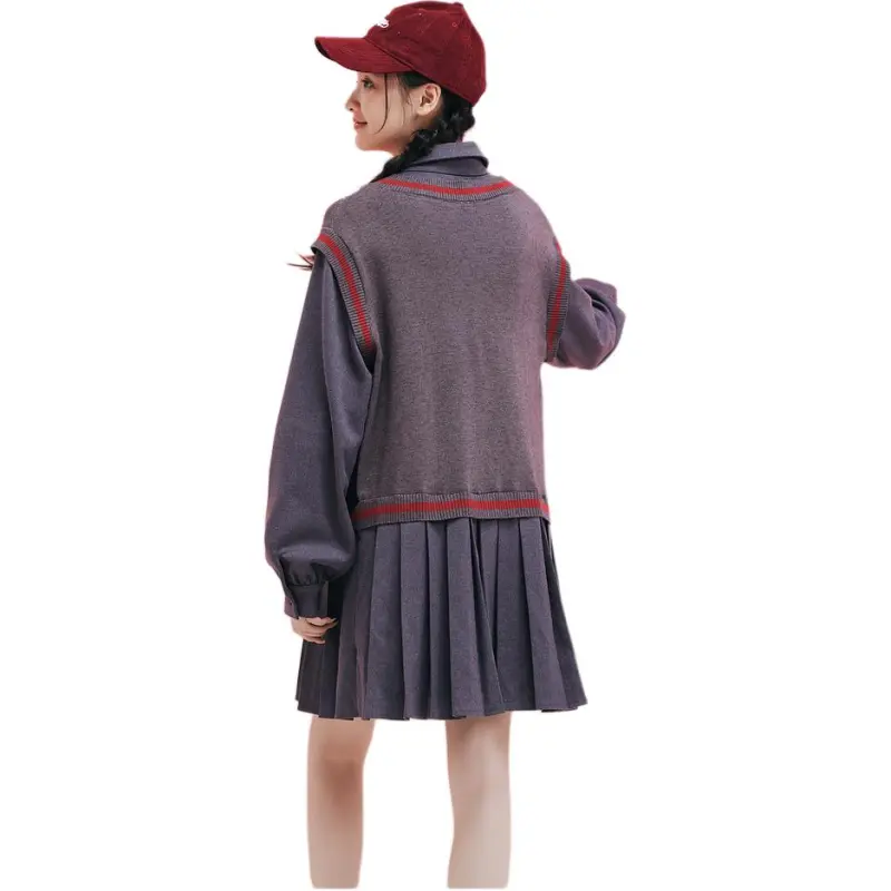 ZIHAN Long-Sleeved Dresses Women's Gray-3
