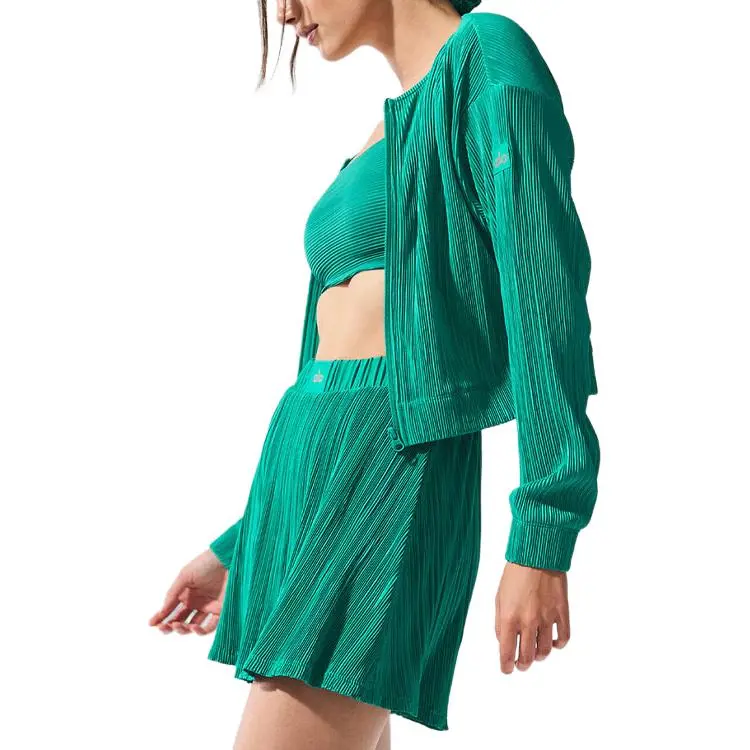 Alo Yoga Cropped Micro Plisse Jacket Women's-11