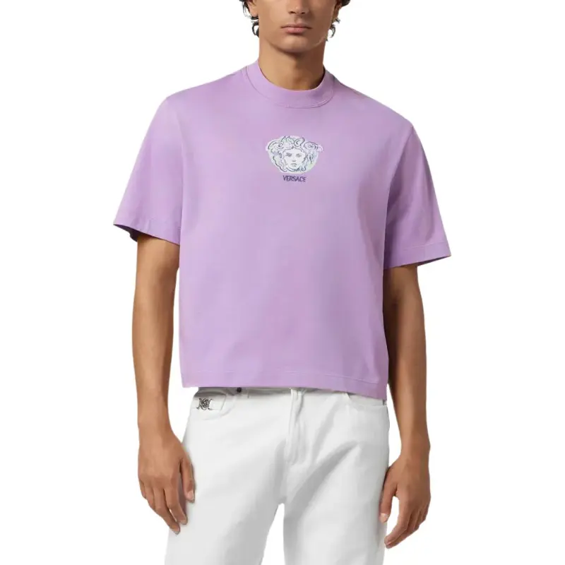 VERSACE Painted Medusa Embroidered T shirt-1