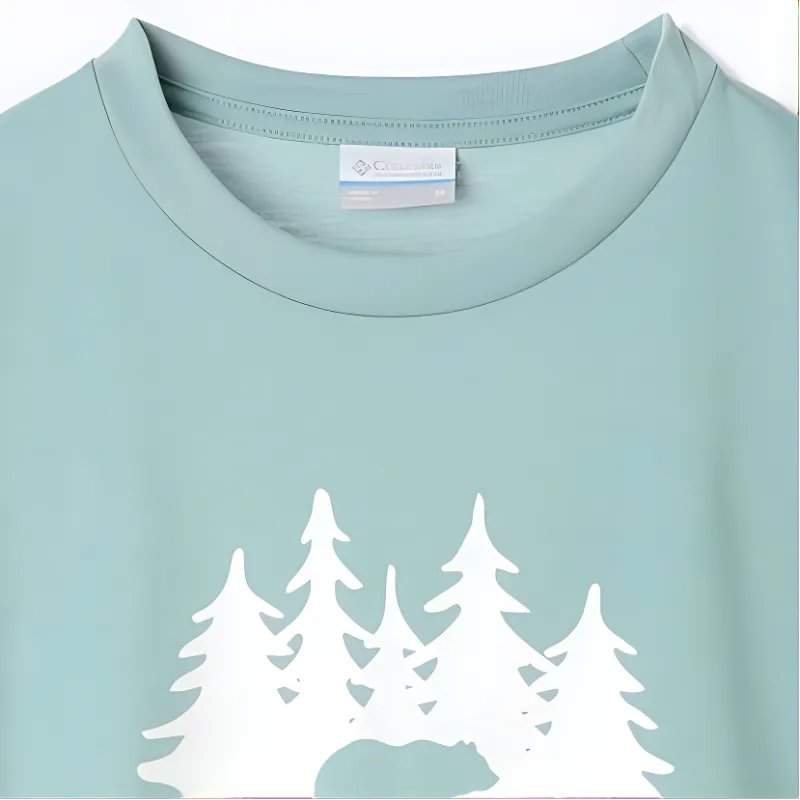Columbia Drop Shoulder Sleeve T Shirt Women's Aqua Blue-2