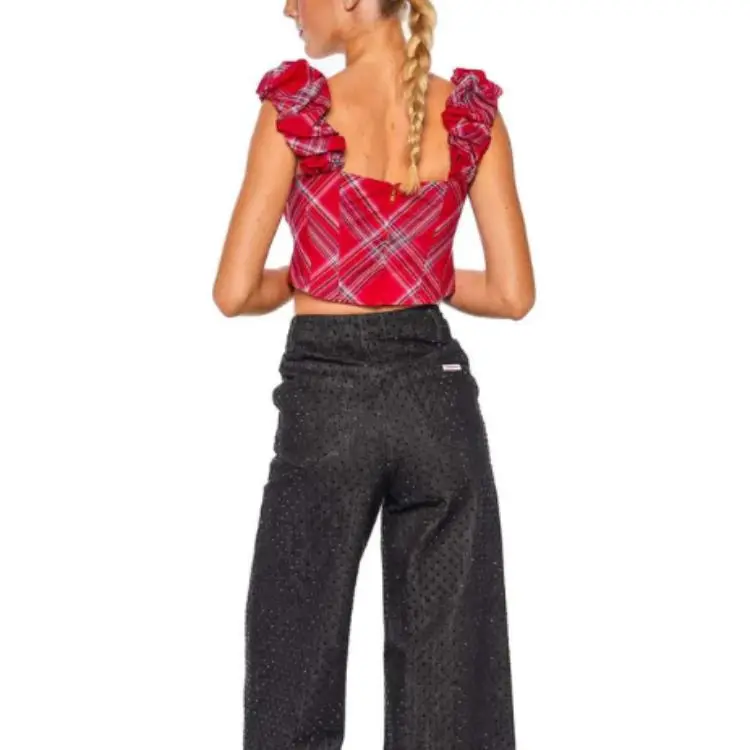 LOVESHACKFANCY Crop Tops Women's Red-1