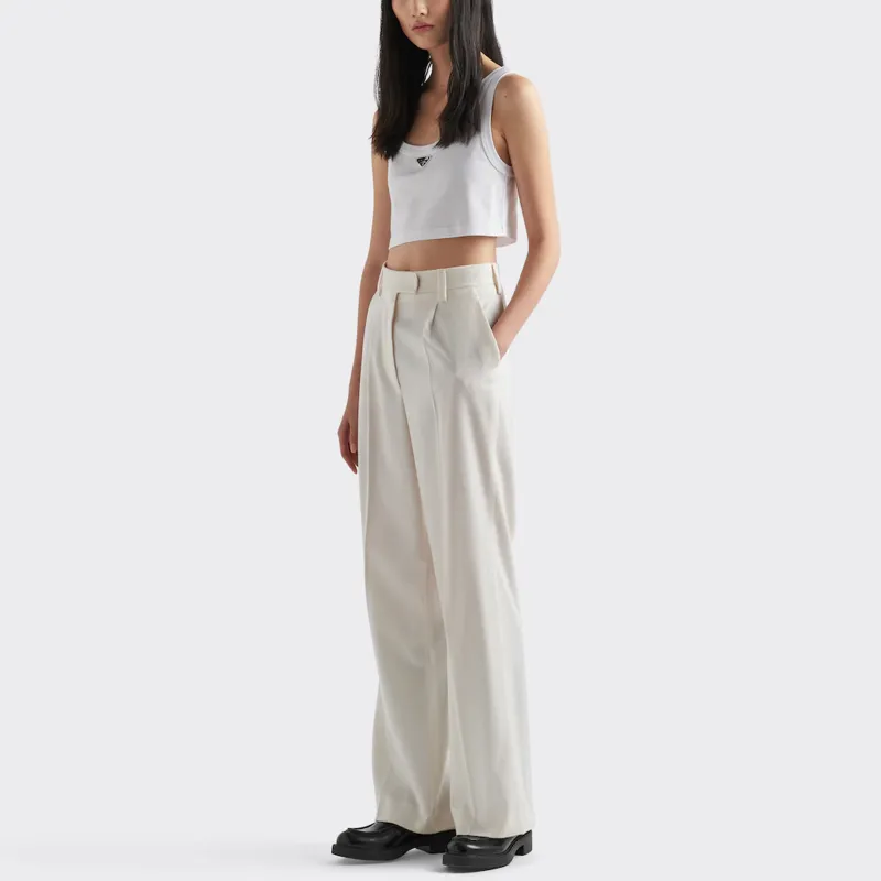 PRADA Triangle logo Crop Top-1