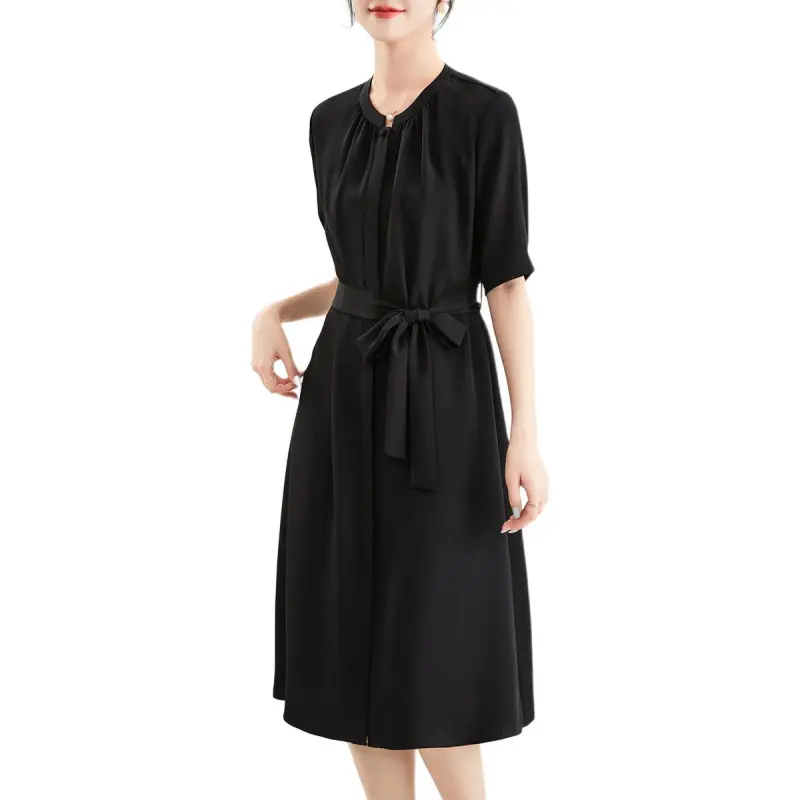 JINJU Short Sleeved Dress Women's Black-2