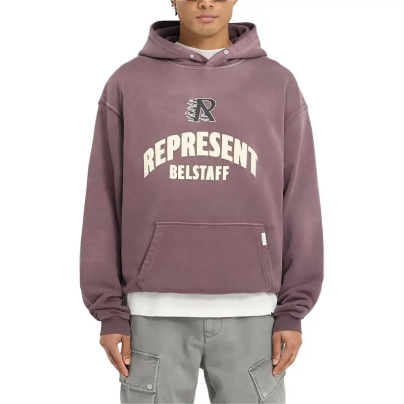 Belstaff X REPRESENT Belstaff Collaboration Sweatshirts Men Pink Purple-2