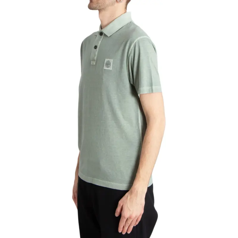 STONE ISLAND Logo Patch Short Sleeved Polo Shirt-2