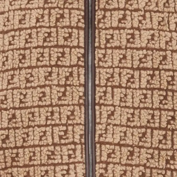 FENDI High Neck Zip Up Teddy Vest-5