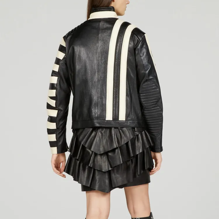 GUCCI Leather Jackets Women's Black-4