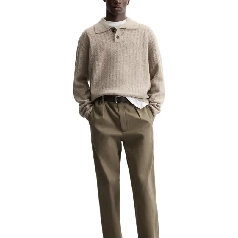 ZARA Polo Shirts Men Tan-4