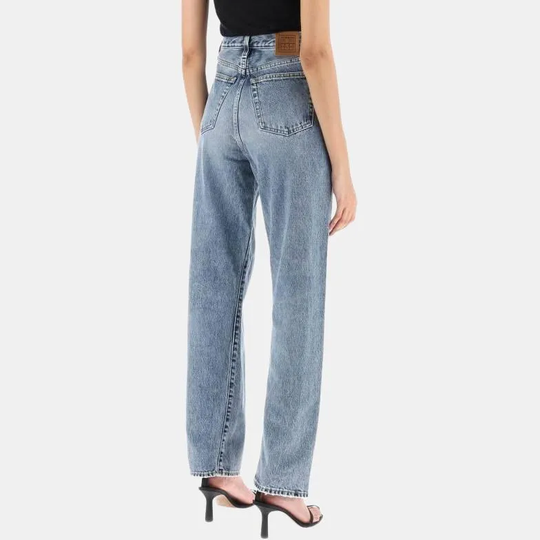 TOTEME Logo Patch Straight Leg Jeans-2