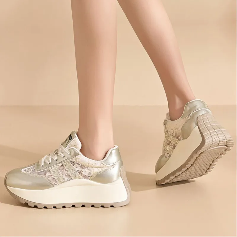 La Chapelle Slip Resistant And Breathable Low Top Chunky Sneakers Women's-17