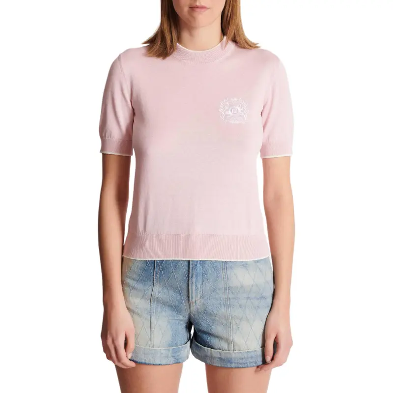 BALMAIN Emblème embroidered T shirt-1