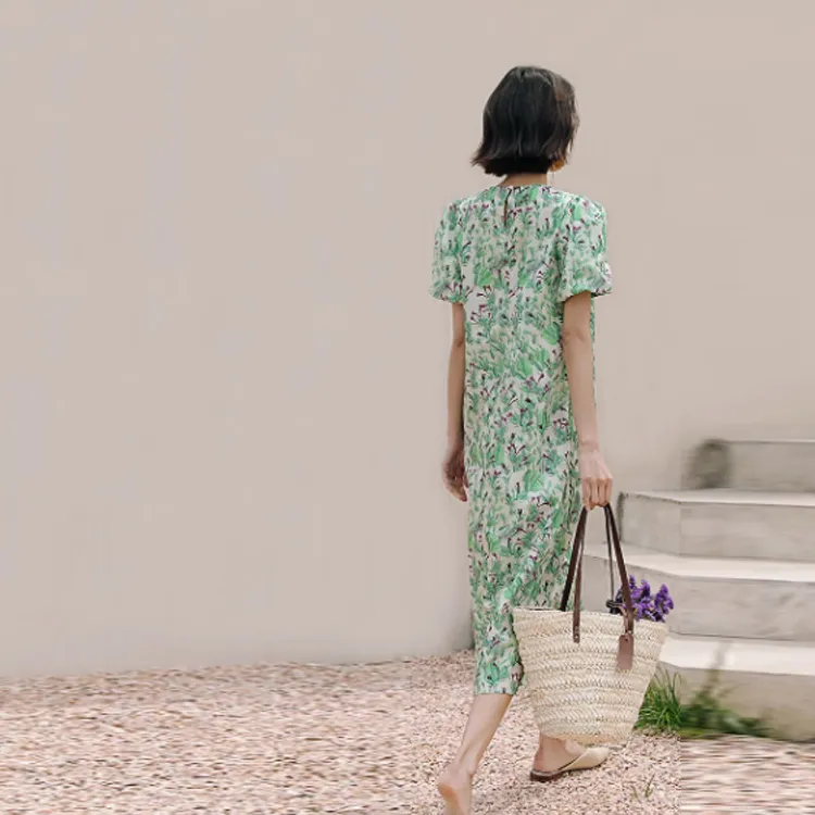Migu Short Sleeved Dresses Women's Ice Furong-1