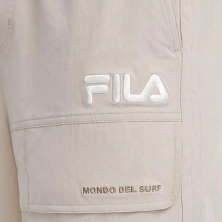 FILA Casual Sportswear Men Clothing Set Black Top+Sparrow Oat Shorts-1