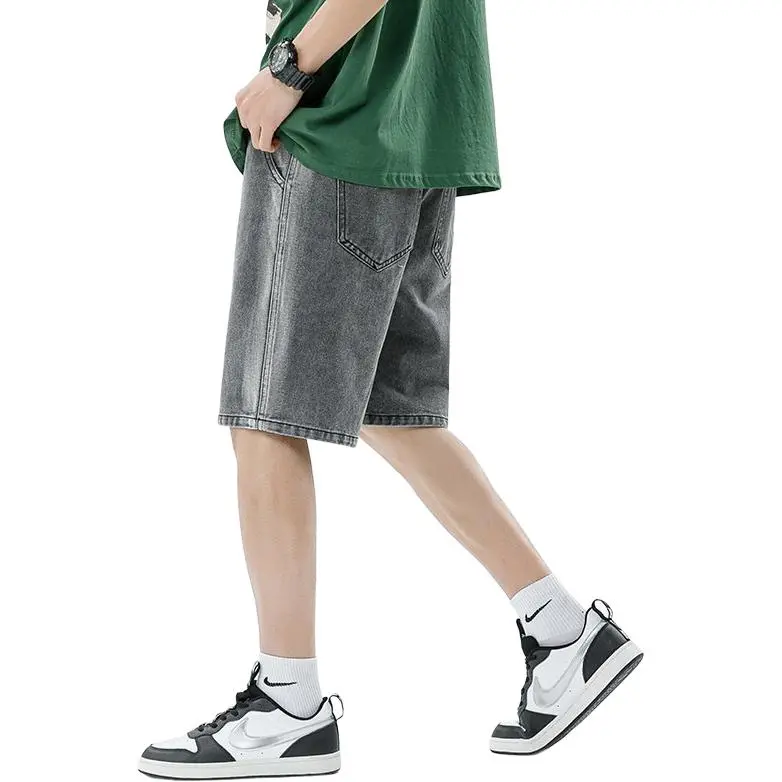 MGXEK Denim Shorts Unisex Smoke Gray-4