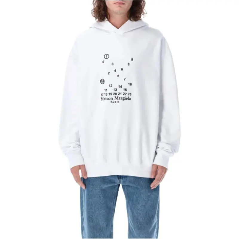 Maison Margiela Logo Printed Long Sleeved Hoodie-2