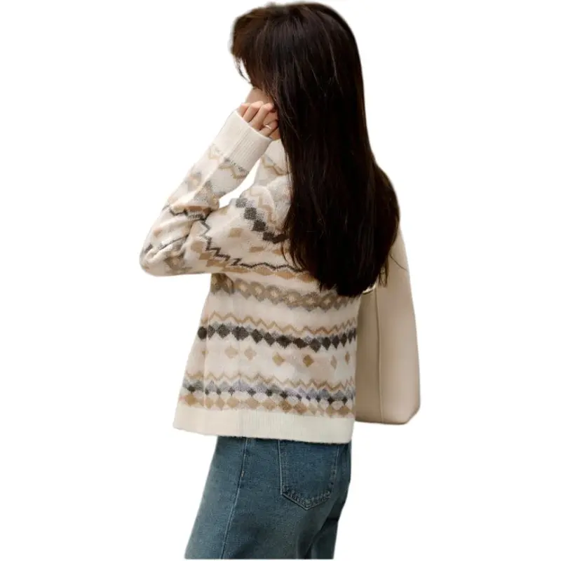 Mo Han Yi Mei Knitwear Women's Light Beige-1
