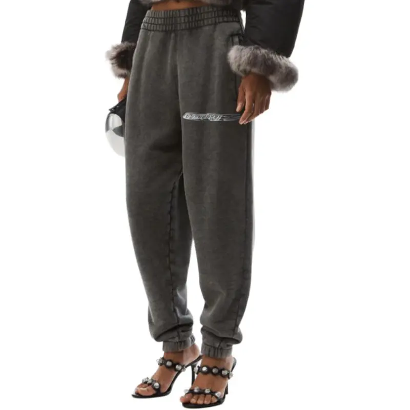 Alexander Wang Flame Logo Embossed Sweatpants-1
