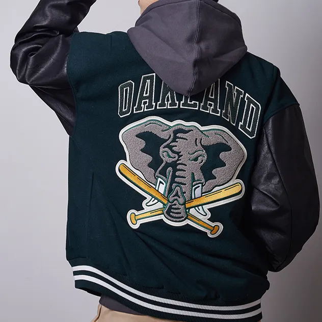 New Era Baseball Jacket Unisex Dark Green-2