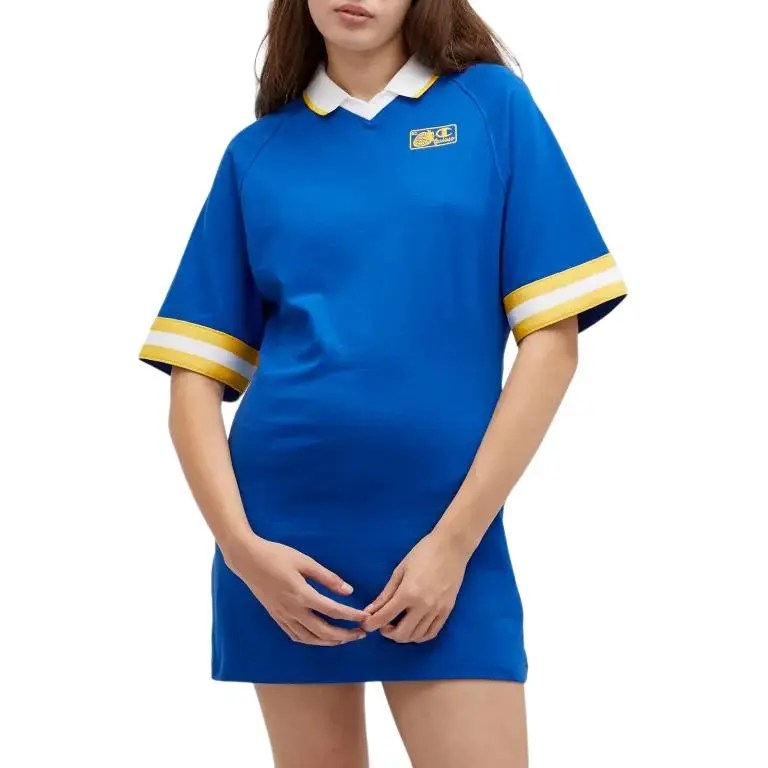 Champion GUIZIO Collaboration Short-Sleeved Dresses Women's Blue-3
