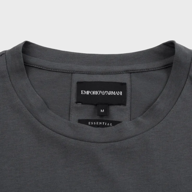 EMPORIO ARMANI Eagle Logo Crew Neck Pullover Short Sleeved T Shirt Men's Gray-3