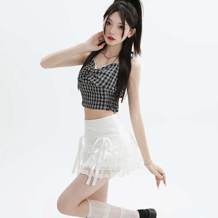 Spicy Gals Casual Short Skirts Women's White-4