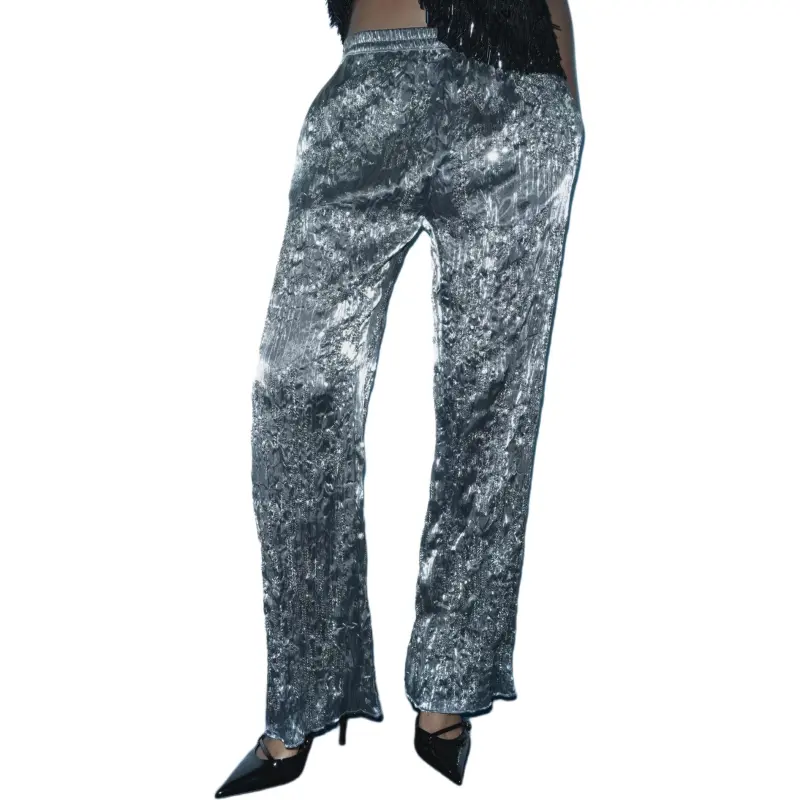 ZARA ZW Series Casual Pants Women's Silver-2