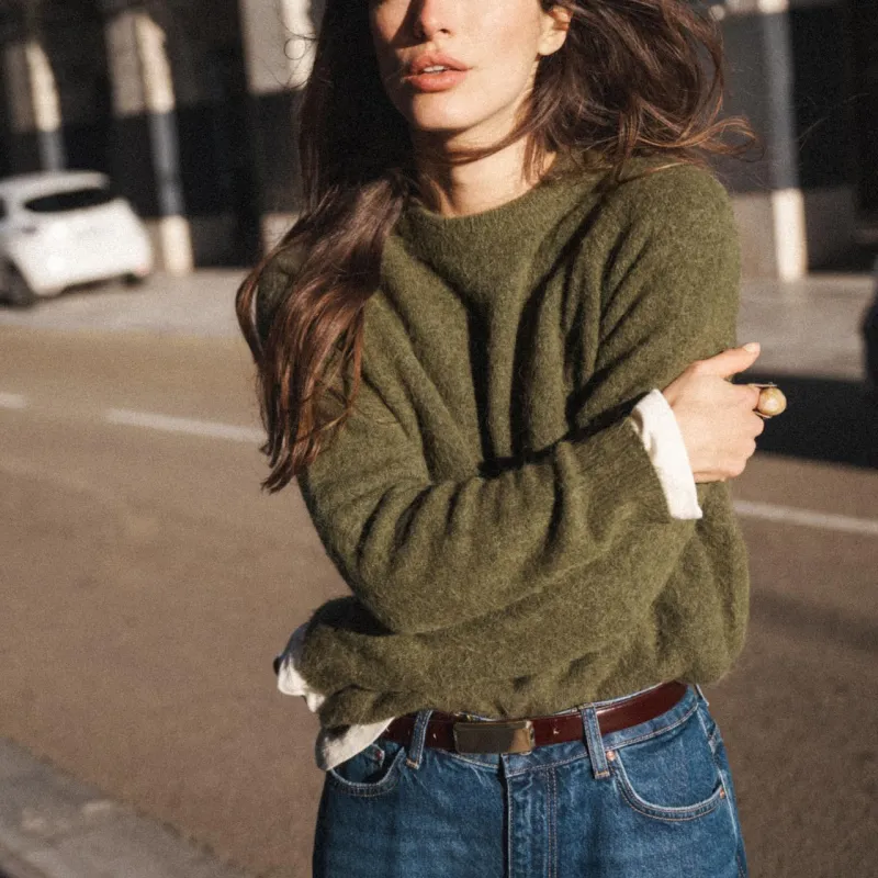 ZARA Sweater Women's Khaki Green-3